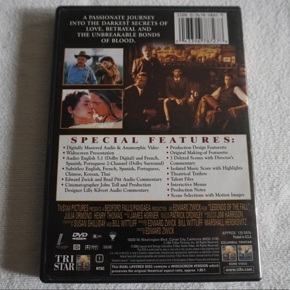 Legends of the Fall Special Edition DVD Pre Owned - Picture 2 of 5